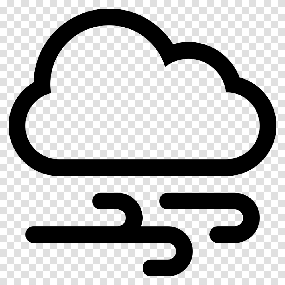 Windy Day With Cloud Comments Weather Forecast Snow Symbol, Stencil, Logo, Trademark, Silhouette Transparent Png