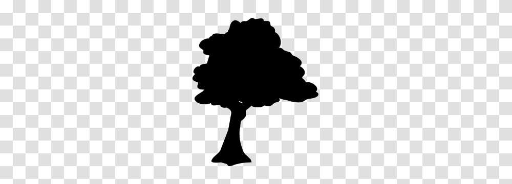 Windy Oak Tree Sticker, Silhouette, Stencil, Person, Human Transparent Png