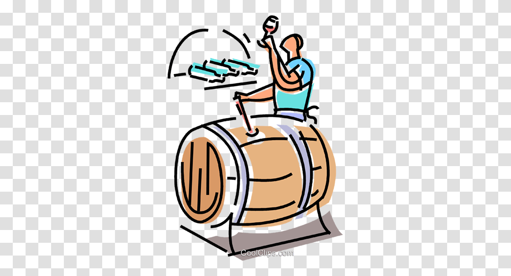 Wine Barrels Royalty Free Vector Clip Art Illustration, Keg, Rain Barrel Transparent Png