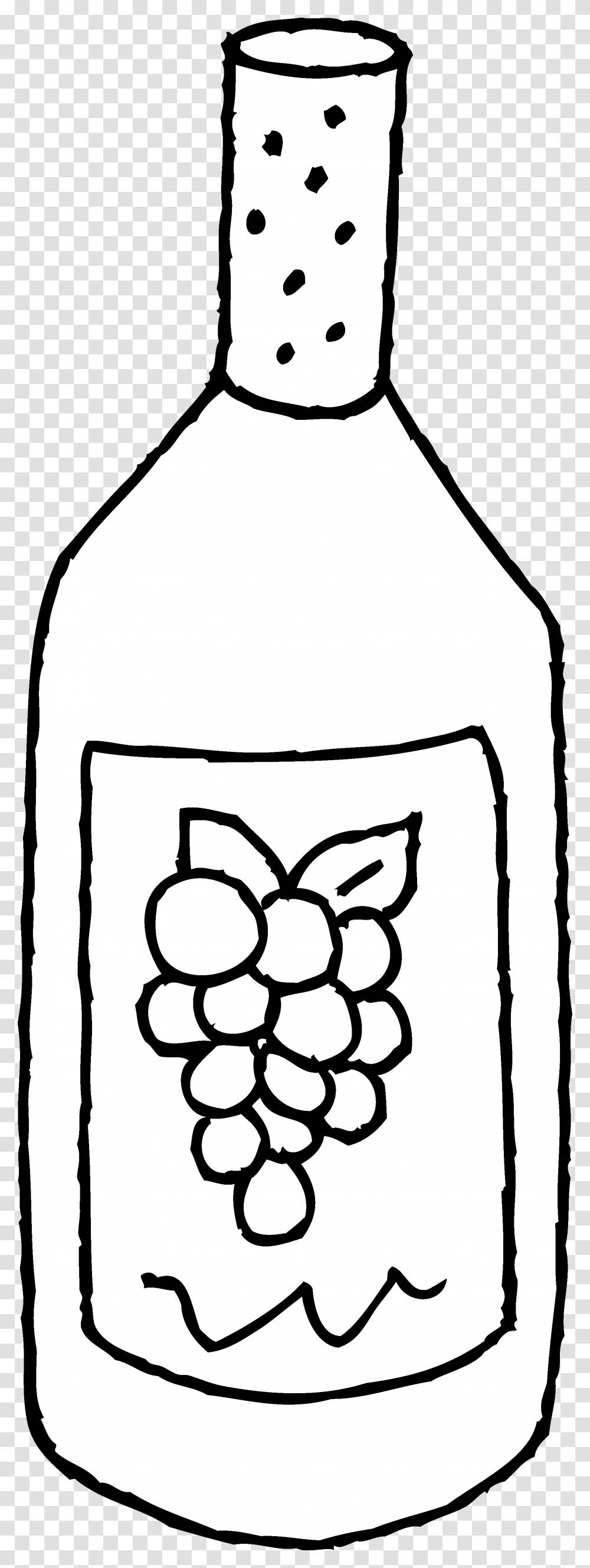 Wine Bottle Bottle Of Wine Line Art Free Clip Clipart Bottle Of Wine Clipart Black And White, Stencil, Beverage, Drink, Bag Transparent Png