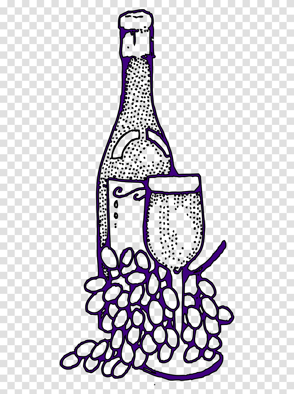 Wine Bottle Clipart Black And White, Beverage, Drink, Alcohol, Red Wine Transparent Png