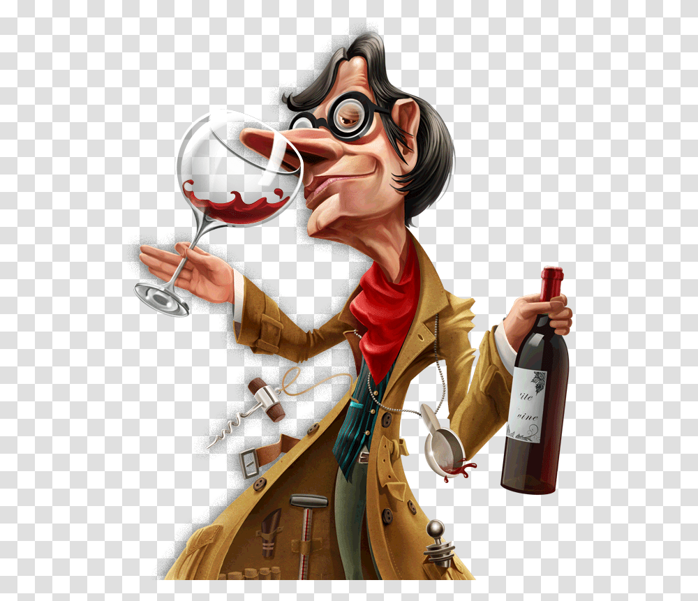 Wine Caricature, Person, Human, Juggling, Performer Transparent Png