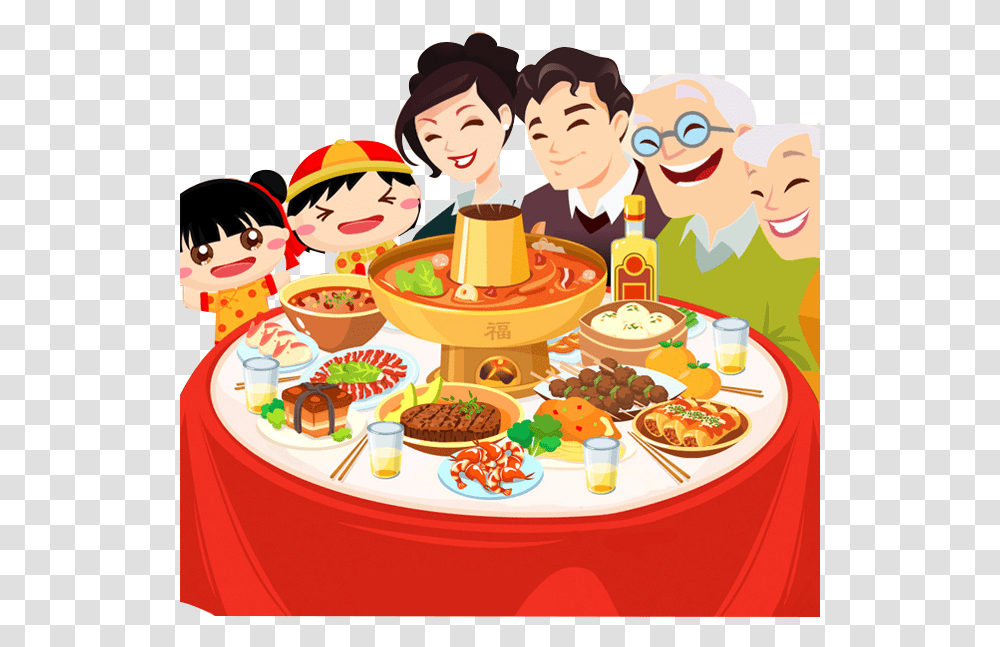 Wine Chinese New Year Reunion Dinner Family Food Family Chinese New Year Clipart, Person, People, Meal, Dating Transparent Png