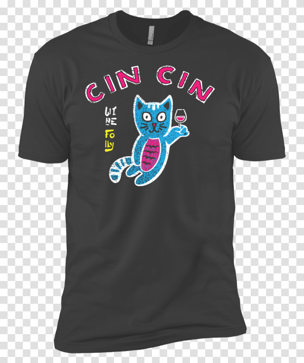 Wine Folly Cin Cin T Shirt Front With Blue And Pink, Apparel, T-Shirt, Cat Transparent Png