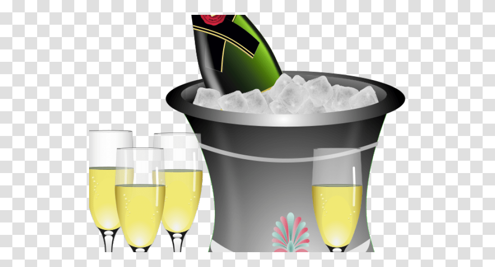 Wine In An Ice Bucket, Glass, Beverage, Drink, Alcohol Transparent Png