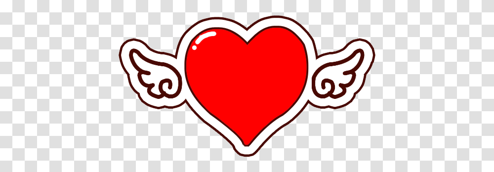 Wing Clip Art Cartoon Heart With Wings, Label, Cushion Transparent Png