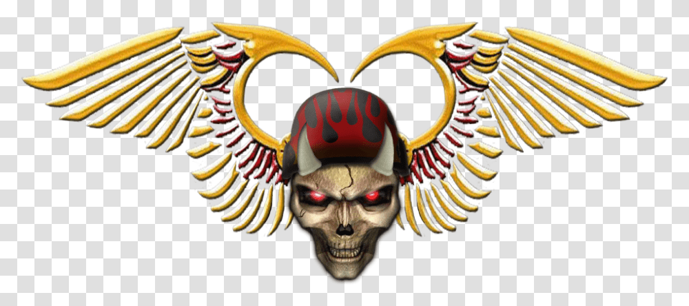Wing Clipart Skull Death's Head Hells Angels Logo, Mask, Pirate Transparent Png