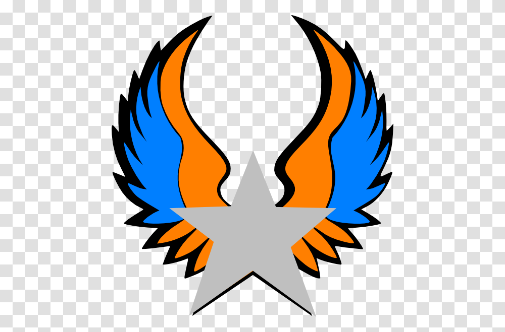 Wing Clipart Star Blue And Orange Star, Light, Logo, Trademark Transparent Png