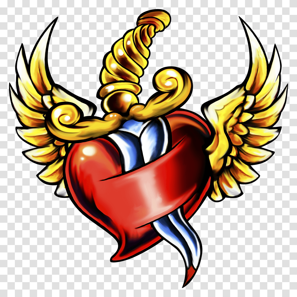Wing Heart Clipart Clip Art Royalty Free Dagger Heart Heart With Wings Transparent Png
