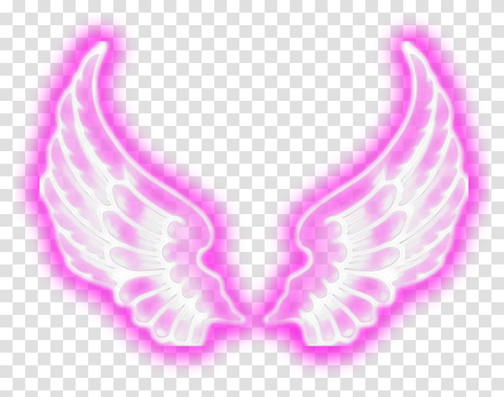 Wing Neon Wings Angel Fly Freetoedit Neon Angel Wings, Heart, Light, Purple Transparent Png