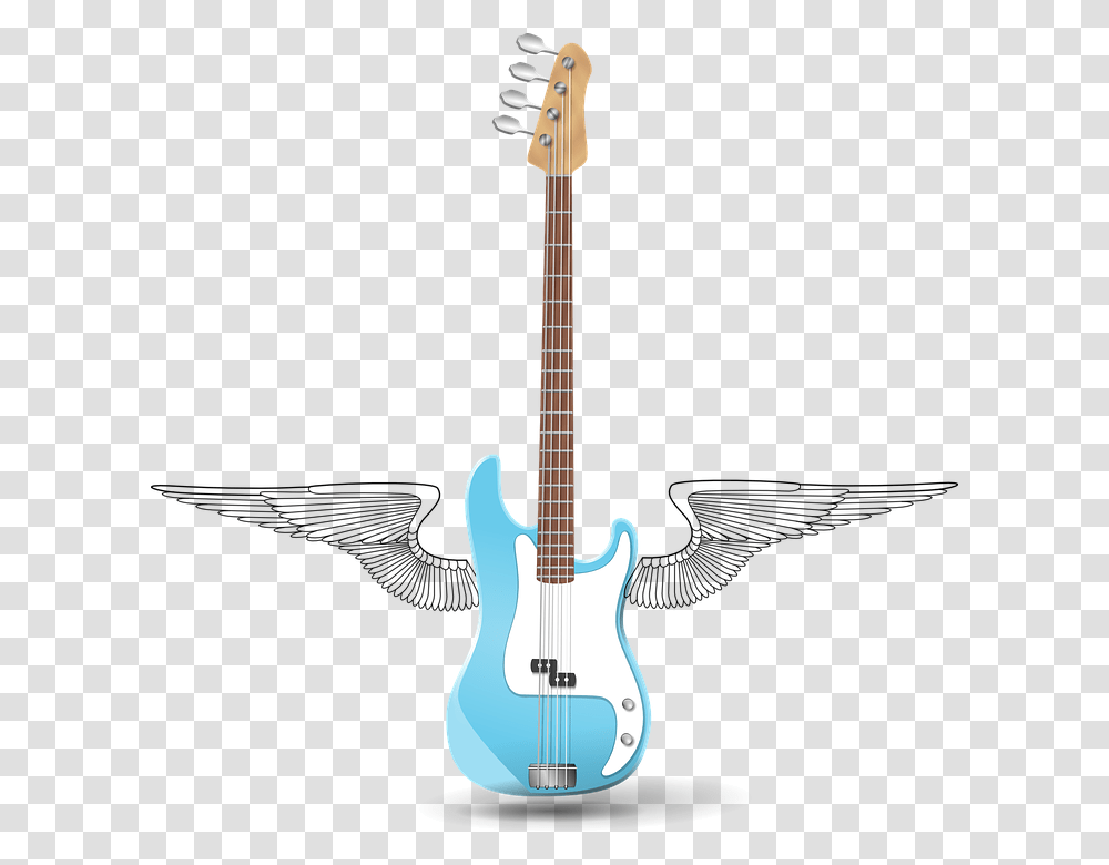 Wing Svg Clip Arts Electric Bass Guitar Clipart, Leisure Activities, Musical Instrument Transparent Png