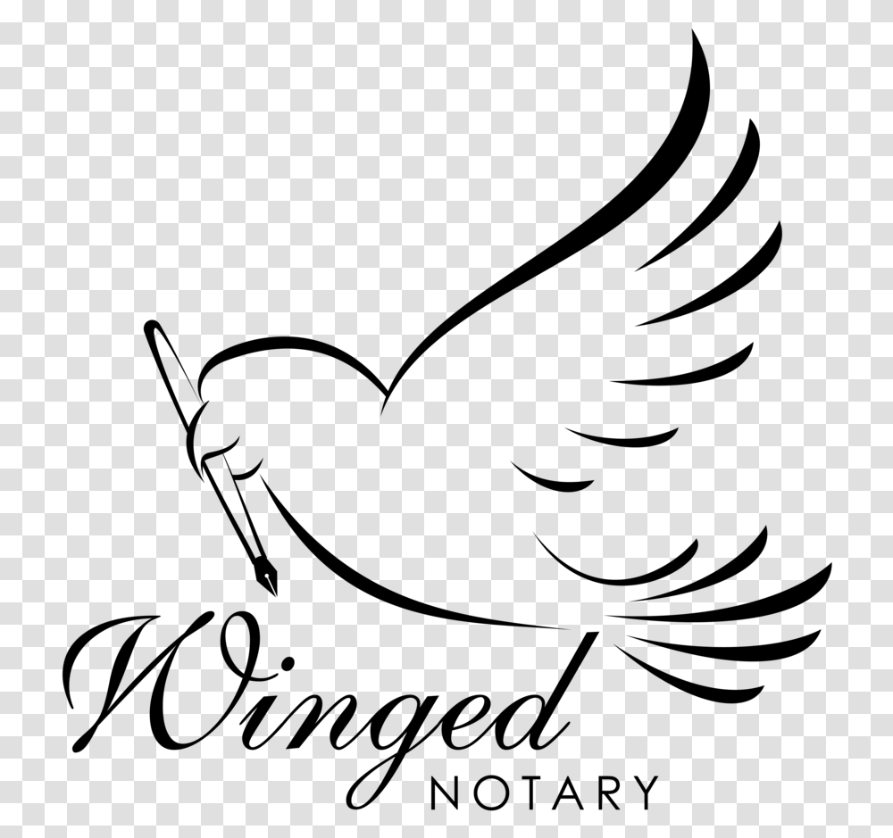 Winged Notary Final Black Line Art, Gray, World Of Warcraft Transparent Png