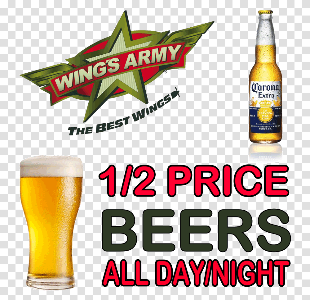 Wings Army, Beer, Alcohol, Beverage, Drink Transparent Png