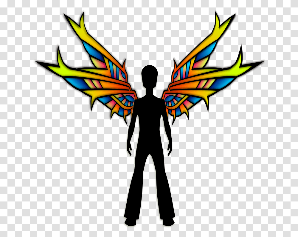 Wings Black Cartoon Boy With Wing, Bow, Pattern, Kite, Toy Transparent Png