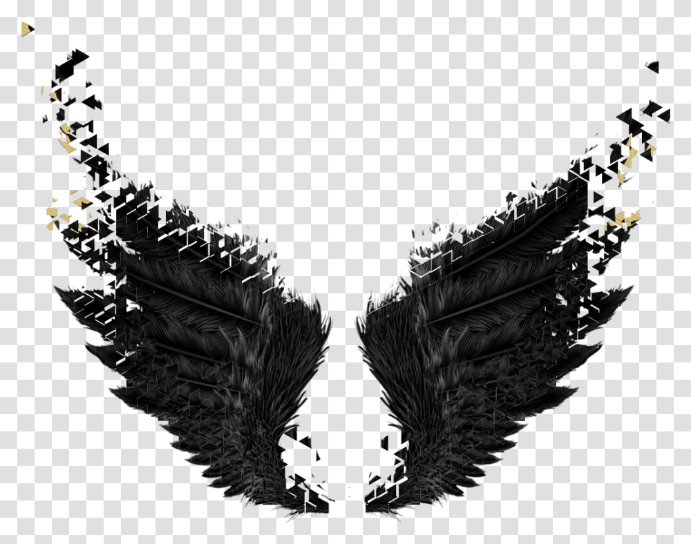 Wings Black Gold Dark Angel Fairytail Dark Angel Wings, Bird, Animal, Pattern Transparent Png