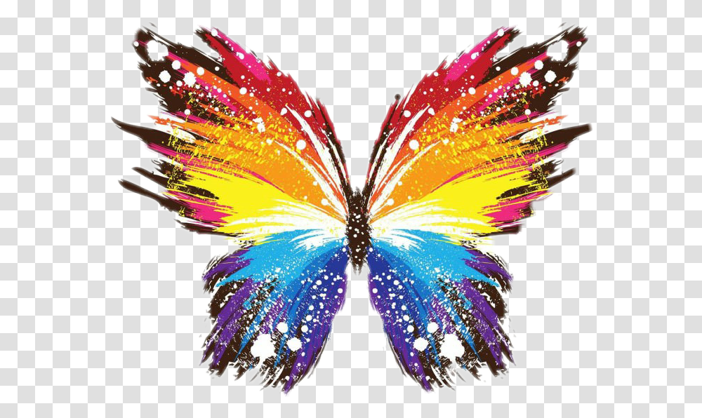Wings Butterfly Butterflys Colorful Yellow Red Colourful Butterfly Wings, Purple, Pattern Transparent Png