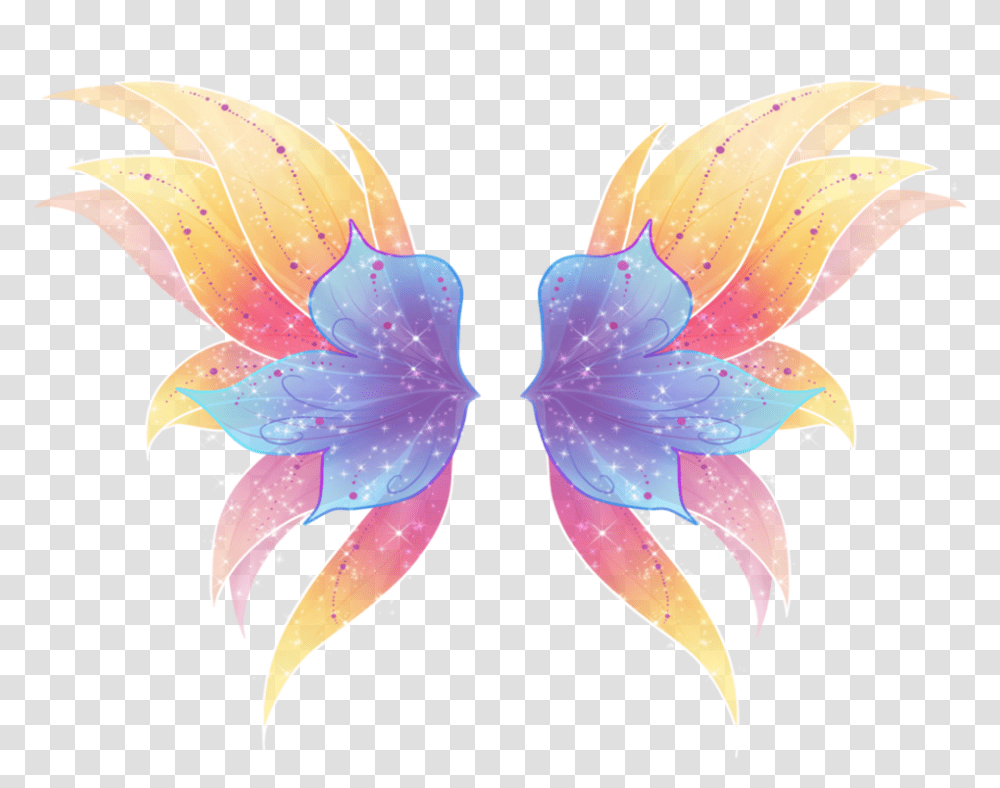 Wings Colorful Lighting Blingbling Glitter Angel Stella Mythix Wings, Pattern, Ornament Transparent Png