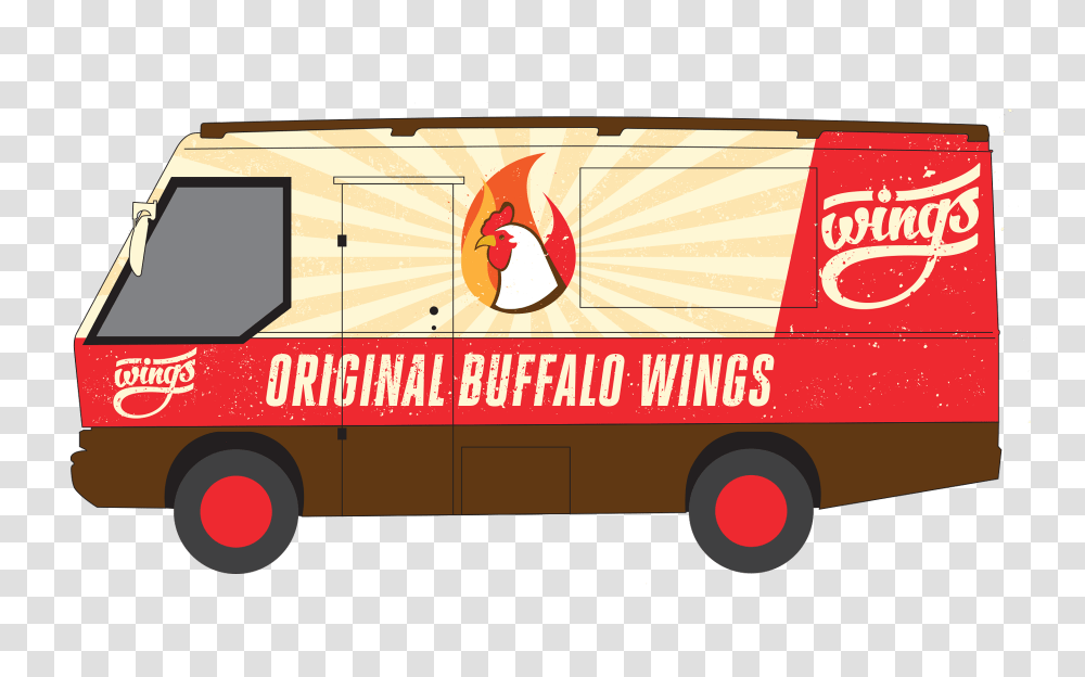 Wings Darwin Food Truck Service Side Design, Van, Vehicle, Transportation, Moving Van Transparent Png