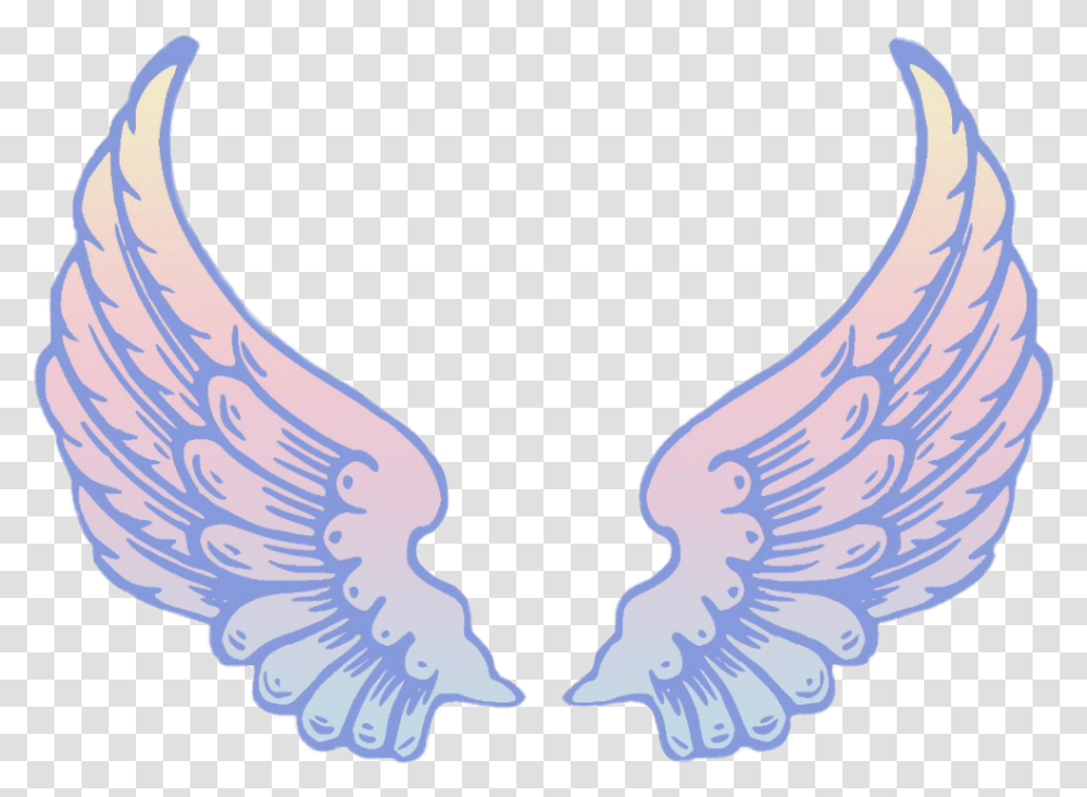 Wings Fly Free Freedom Blue Purple Tumblr Sky Angel Wings Clipart, Bird, Animal, Eagle Transparent Png