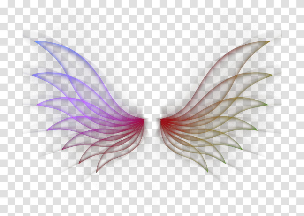 Wings Glow Neon Decorate Fantasy Neon Effect Picsart, Pattern, Ornament, Fractal, Bird Transparent Png