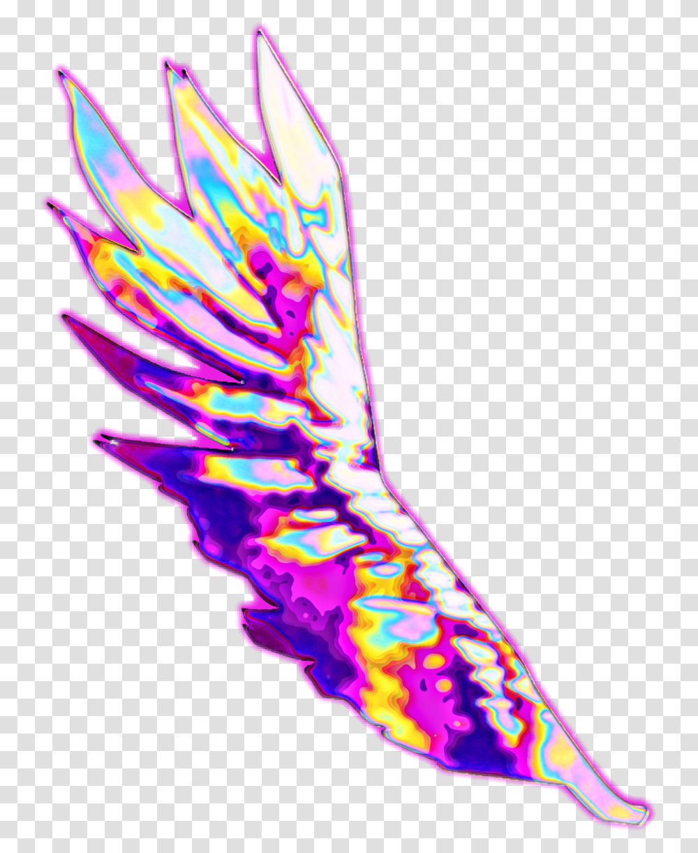 Wings Holographic Aesthetic Background Color Dream Wings Vaporwave, Pattern, Ornament Transparent Png