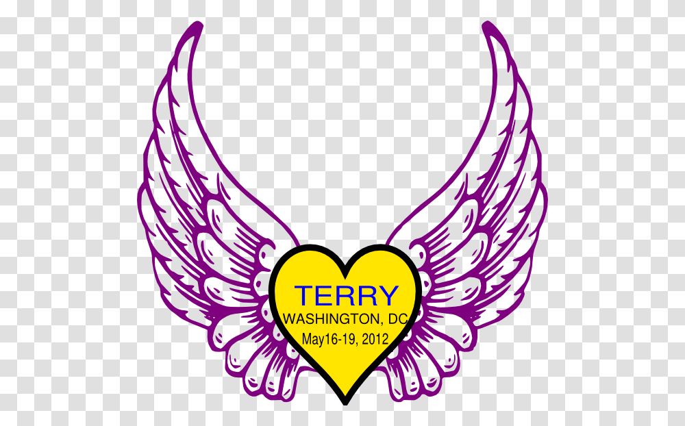 Wings N Heart Clip Art, Emblem, Purple Transparent Png