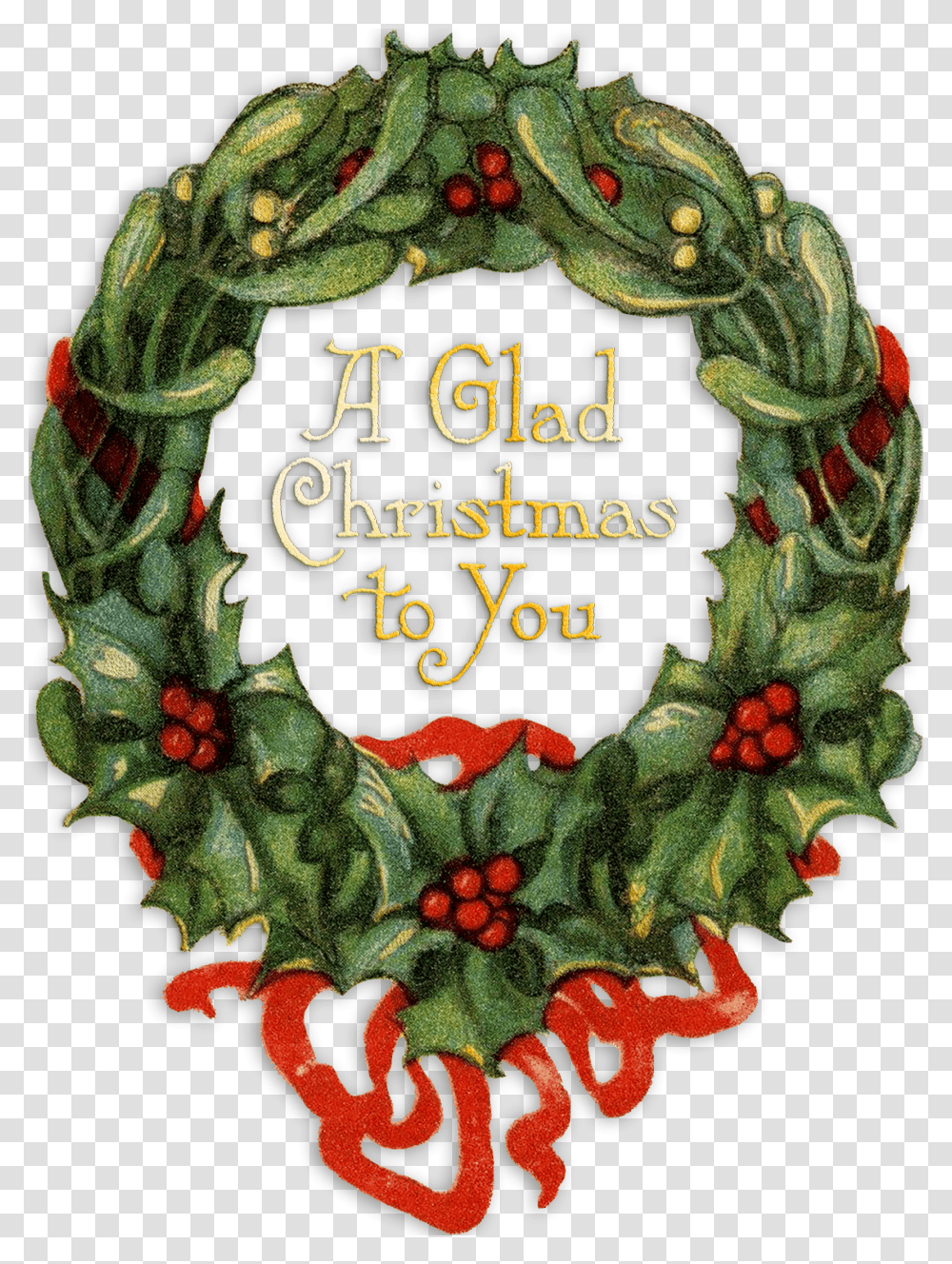 Wings Of Whimsy Christmas Wreath Vintage Transparent Png