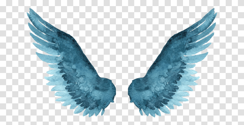 Wings Paint Fly Blue Epic Aesthetic Ily Cute Watercolor Angel Wings, Outdoors, Animal, Nature, Arrowhead Transparent Png