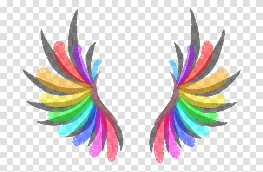 Wings Rainbow Color Wing Angle Artist Mwsk Picsart Angl Clip Art, Graphics, Light, Flare, Dye Transparent Png