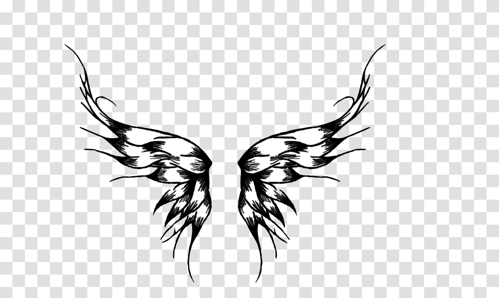 Wings Tattoos Clipart Background Tattoo Butterfly, Stencil, Bird, Animal, Insect Transparent Png