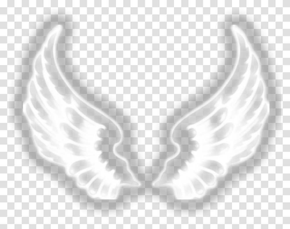 Wings Wing Emoji Neon White Black Sad Happy White Neon Wings, Emblem, Symbol, Eagle, Bird Transparent Png