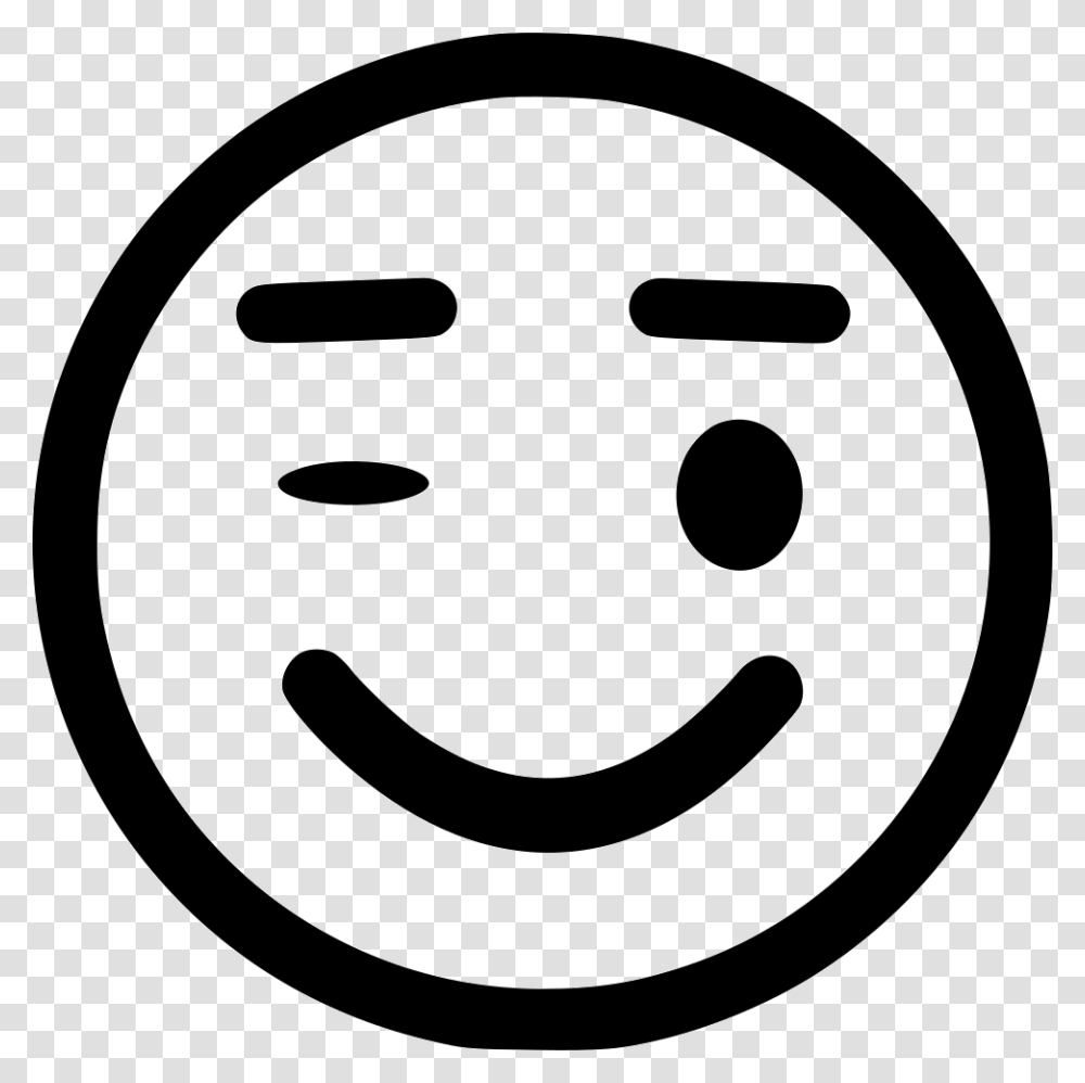 Wink Smiley, Stencil, Logo, Trademark Transparent Png