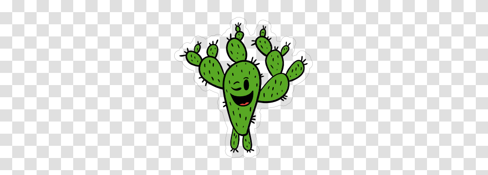 Winking Cactus Cartoon Sticker, Plant, Food, Dynamite, Bomb Transparent Png