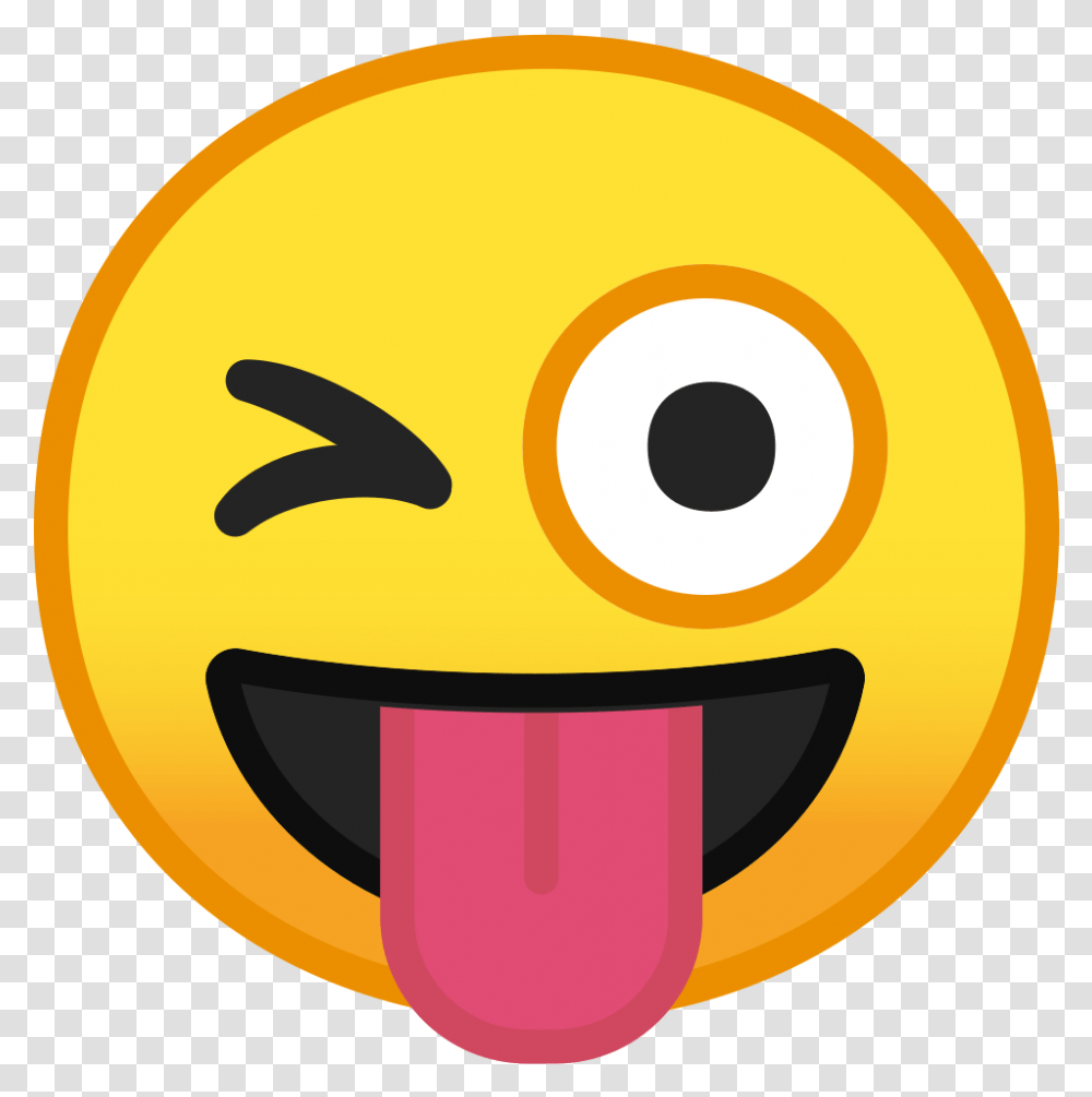 Winking Face With Tongue Icon Emoticon Sacando La Lengua, Mouth, Lip, Pac Man Transparent Png