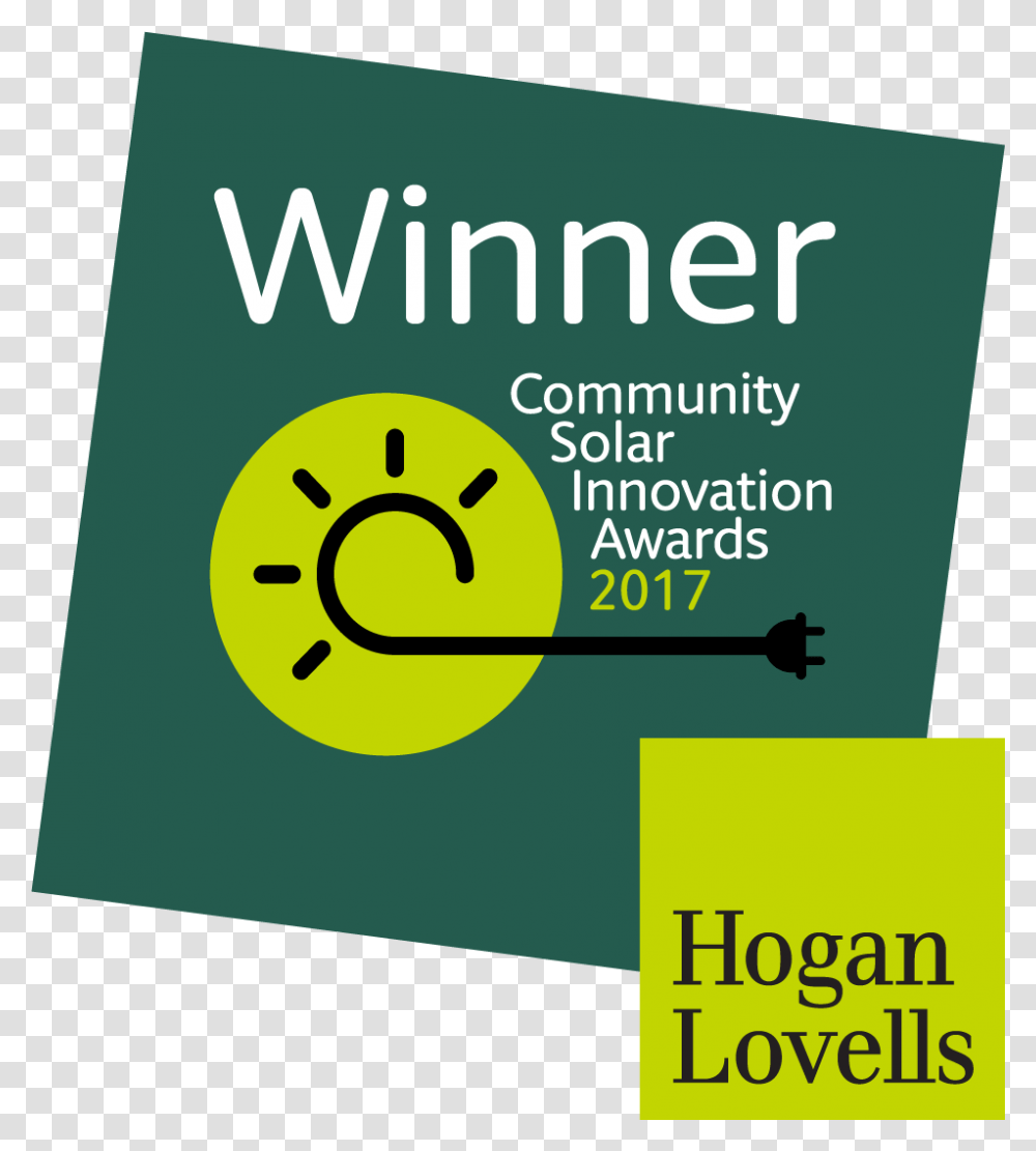 Winner Logo Community Solar Innovation Award 2017 Hogan Lovells, Advertisement, Poster, Flyer, Paper Transparent Png