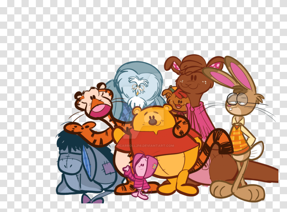 Winnie The Pooh And Friends, Crowd, Drawing Transparent Png