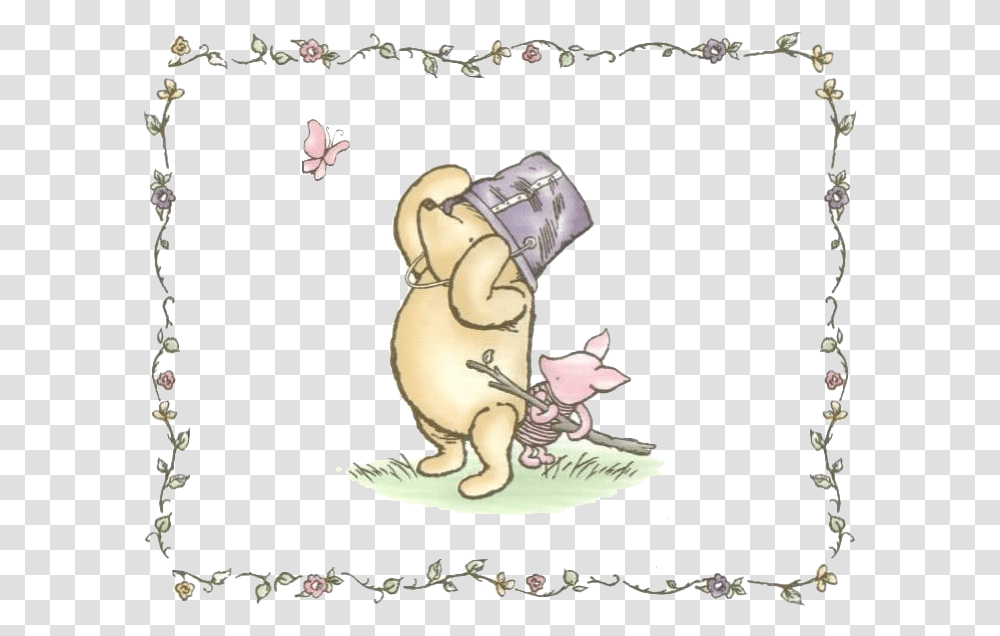 Winnie The Pooh Border Classic Winnie The Pooh Classic Pooh And Piglet, Figurine, Plant, Animal Transparent Png