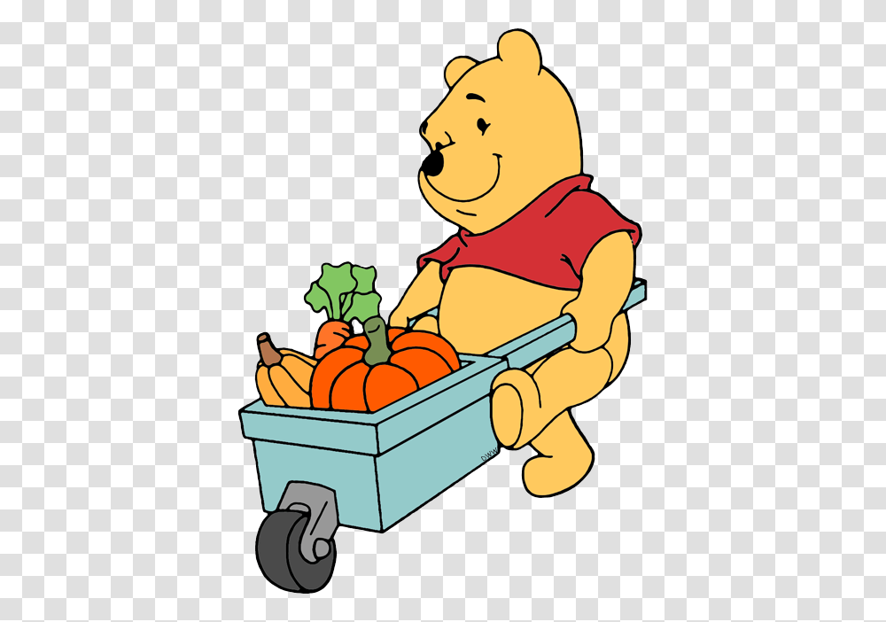 Winnie The Pooh Carting Vegetables Clip Art Winnie The Pooh, Basket, Plant, Shopping Basket, Outdoors Transparent Png