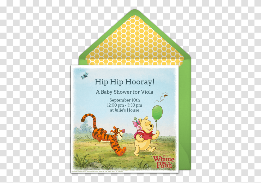 Winnie The Pooh Electronic Invitations, Envelope, Dinosaur, Reptile, Animal Transparent Png
