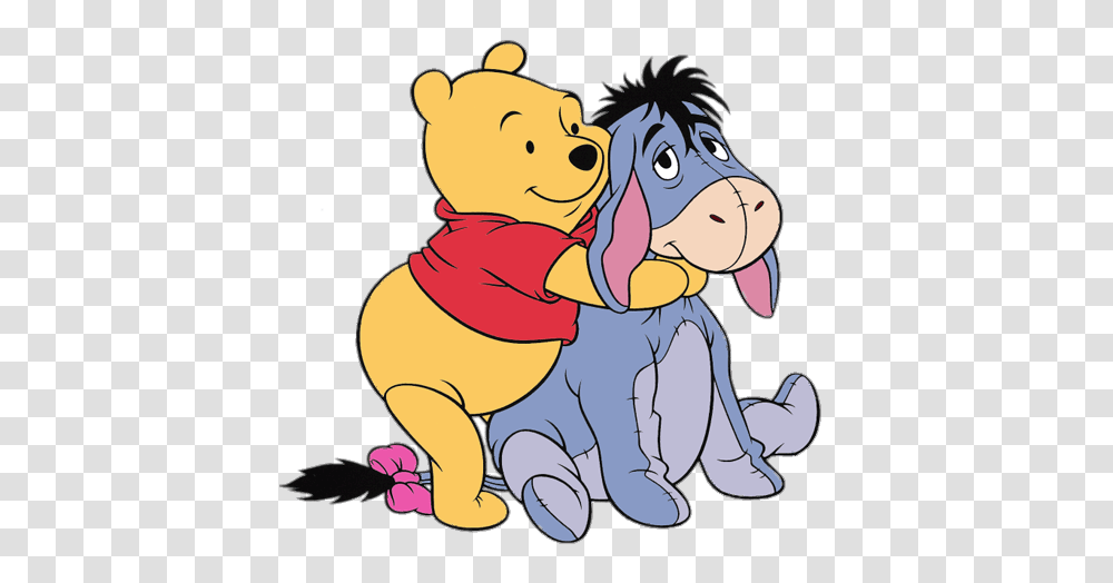 Winnie The Pooh Holding Eeyore, Lion, Mammal, Animal, Toy Transparent Png