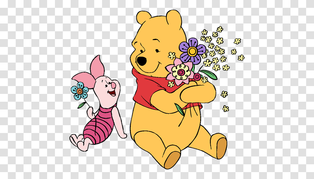 Winnie The Pooh Piglet Free Flower 10 Free Hq Online Winnie The Pooh Spring, Toy, Graphics, Art, Face Transparent Png