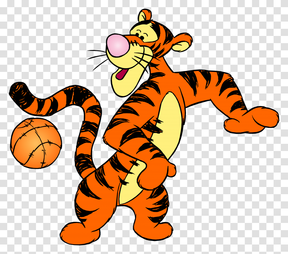 Winnie The Pooh Tigger With Ball Clip Art, Person, People, Sport Transparent Png