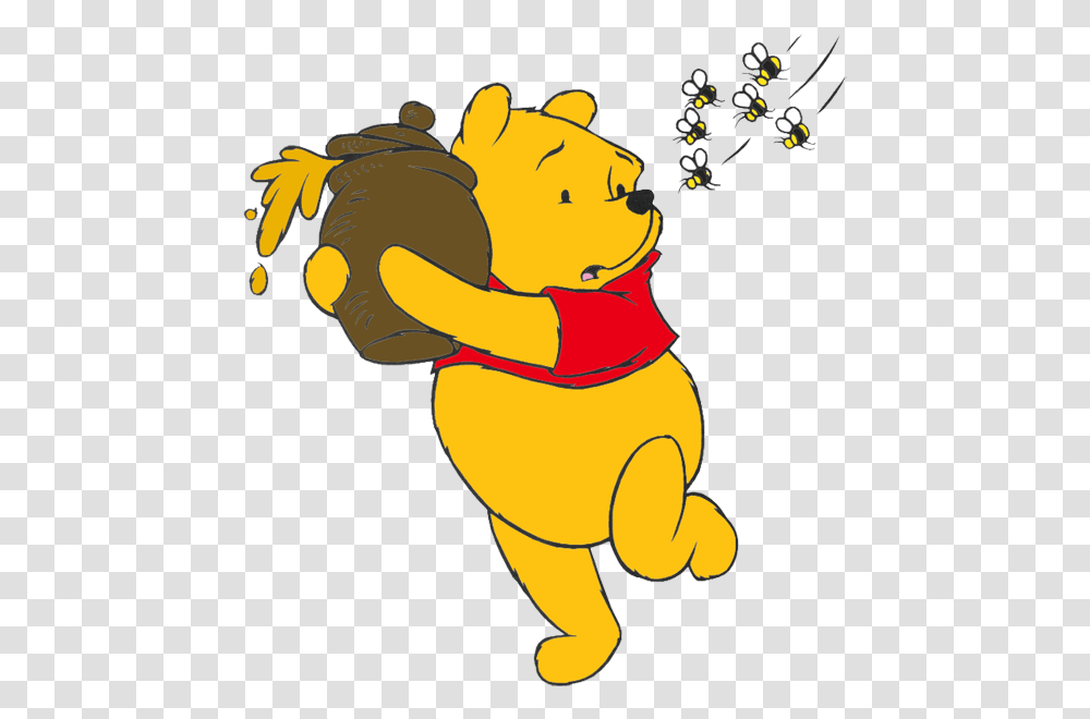 Winnie The Pooh With Honey Clip Art Free Image Winnie The Pooh With Bees, Plant, Flower, Blossom, Graphics Transparent Png