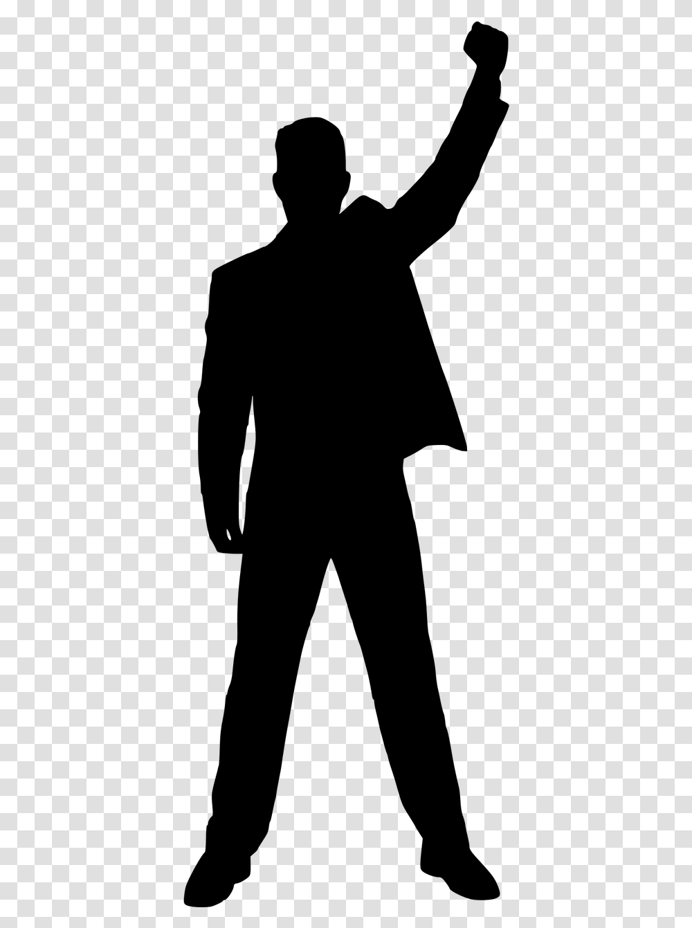 Winning Hands Up Vector Man Silhouette Hand Up, Gray, World Of Warcraft Transparent Png