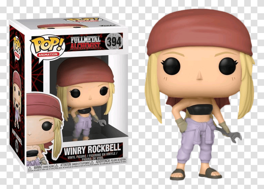 Winry Pop Vinyl Figure Winry Rockbell Funko Pop, Head, Doll, Toy, Figurine Transparent Png