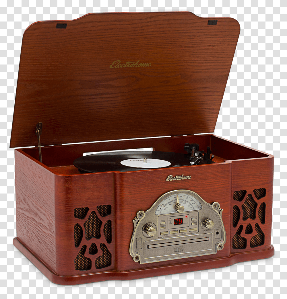 Winston Vinyl Retro Record Player Electrohome Vinyl Record Player, Box, Wood, Treasure, Plywood Transparent Png