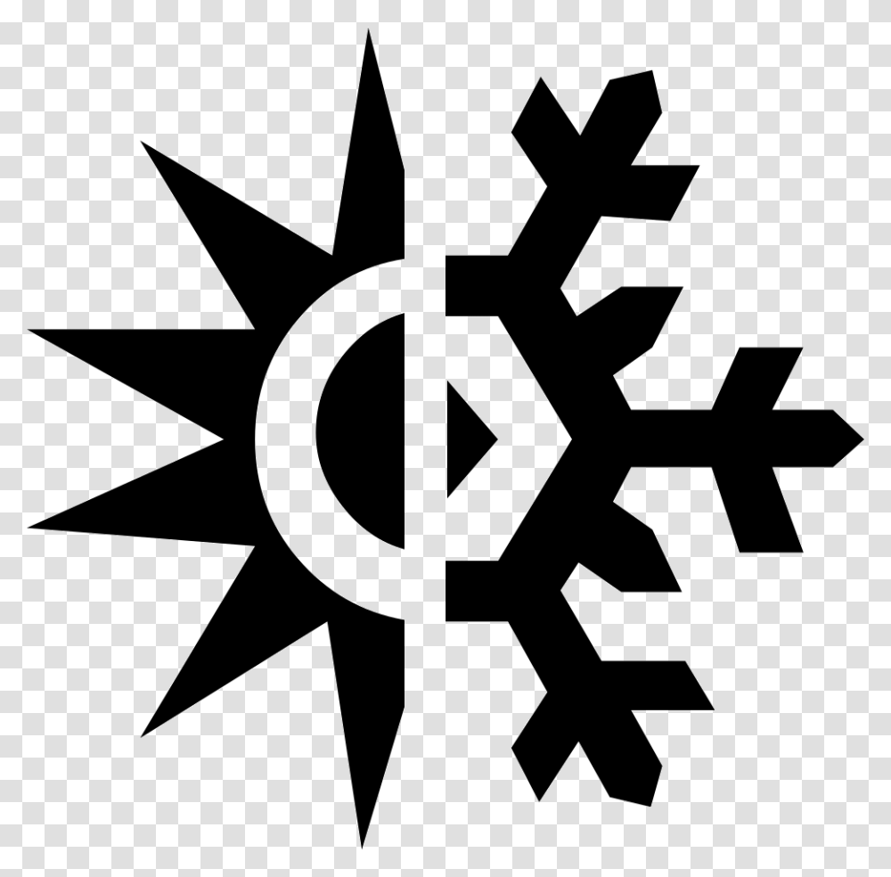 Winter And Summer Symbol, Cross, Stencil, Star Symbol, Silhouette Transparent Png