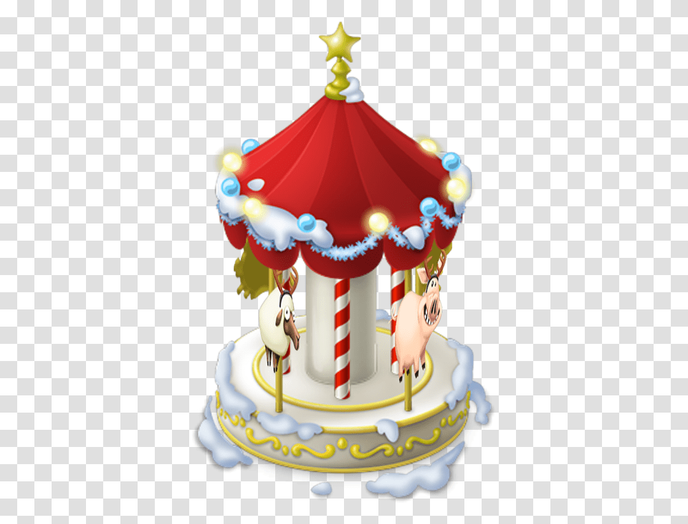 Winter Carousel Christmas Day, Birthday Cake, Dessert, Food, Amusement Park Transparent Png