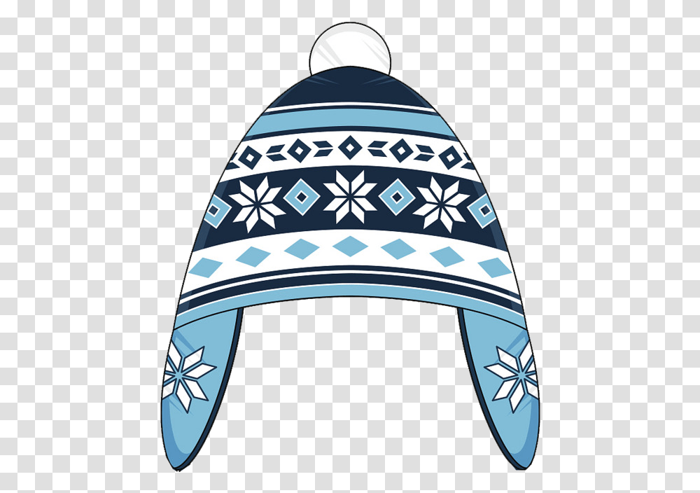 Winter Flat Snowflake Hat Clipart Image And Winter Hat Clipart, Label, Sea Waves, Outdoors Transparent Png