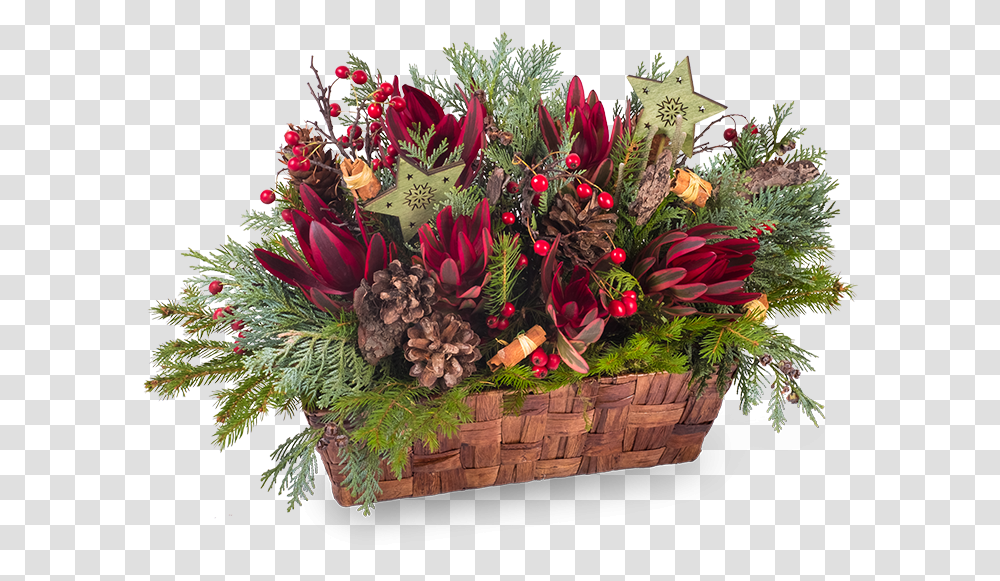 Winter Flower Box Bouquet, Floral Design, Pattern Transparent Png